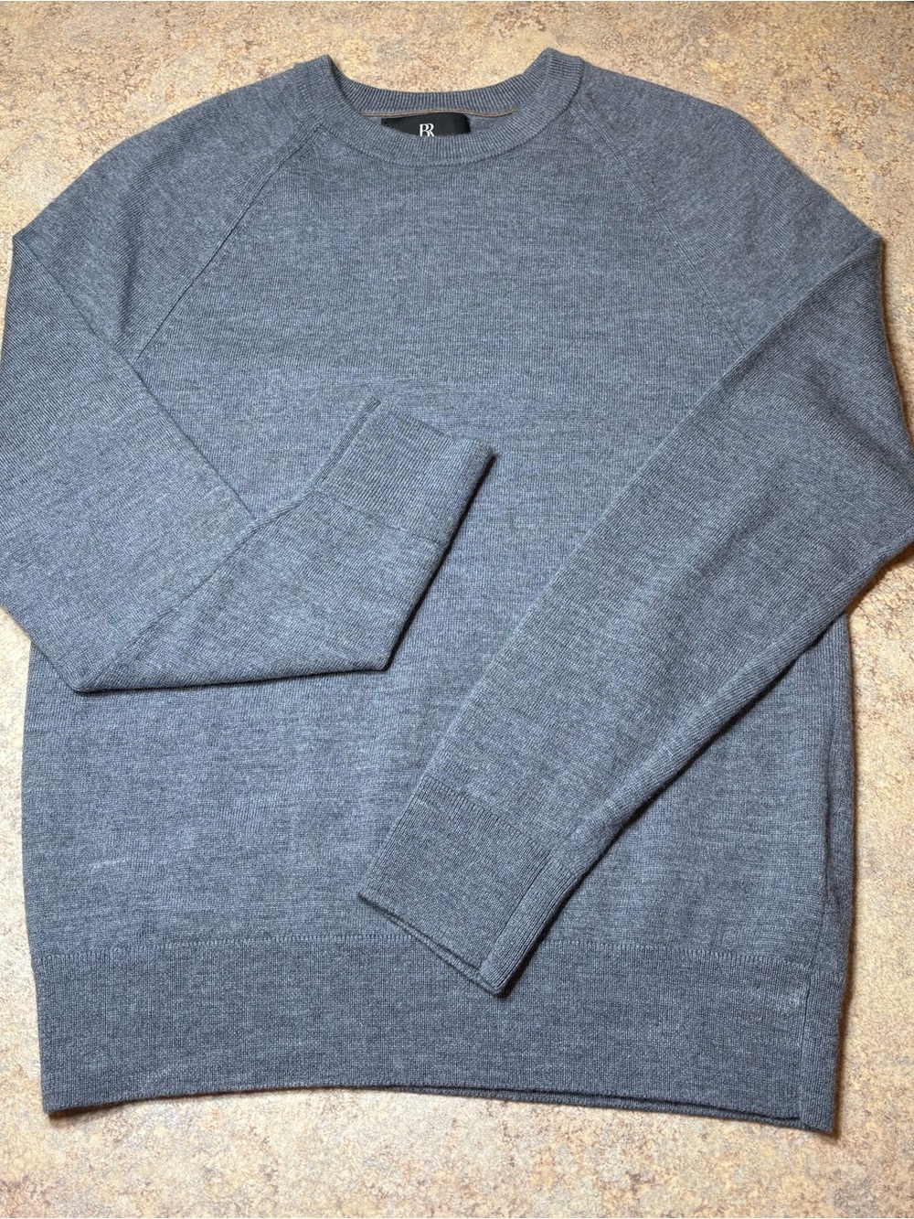 Banana Republic Extra Fine Merino Wool Raglan Crewneck Sweater Men S Grey